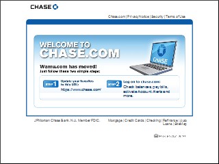 Web site www.washingtonmutual.com, Chase Bank