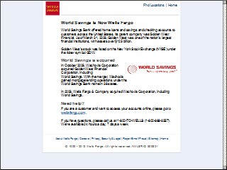 Web site www.worldsavings.com, World Savings Home Loans